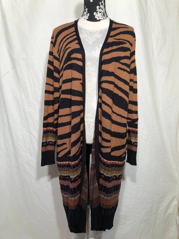 Yesta bruin/zwart print vest maat 44