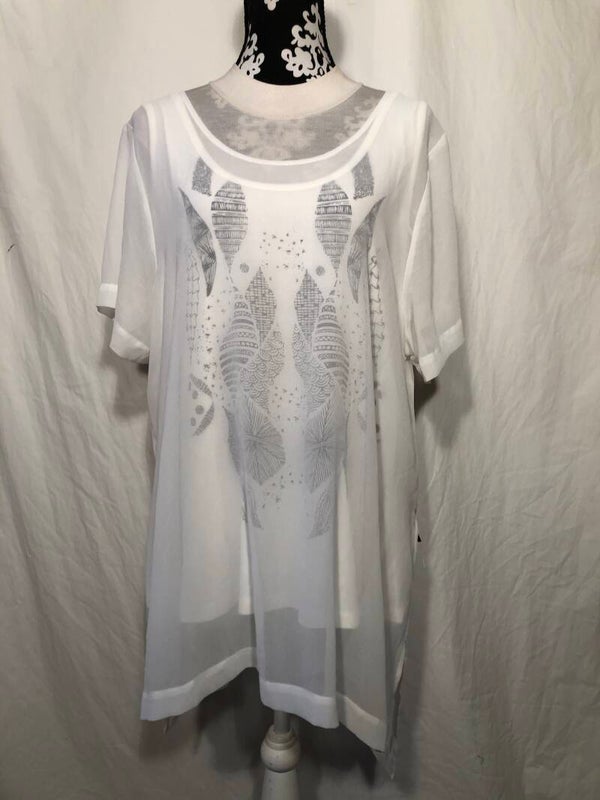 Adia wit dubbellaags tuniek maat XXL