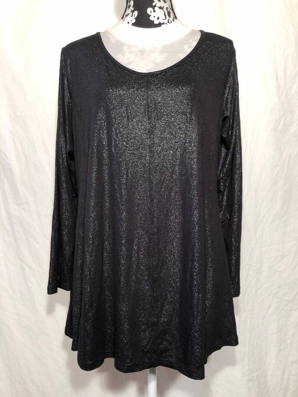 Ophilia zwart/zilver glitter top maat 48