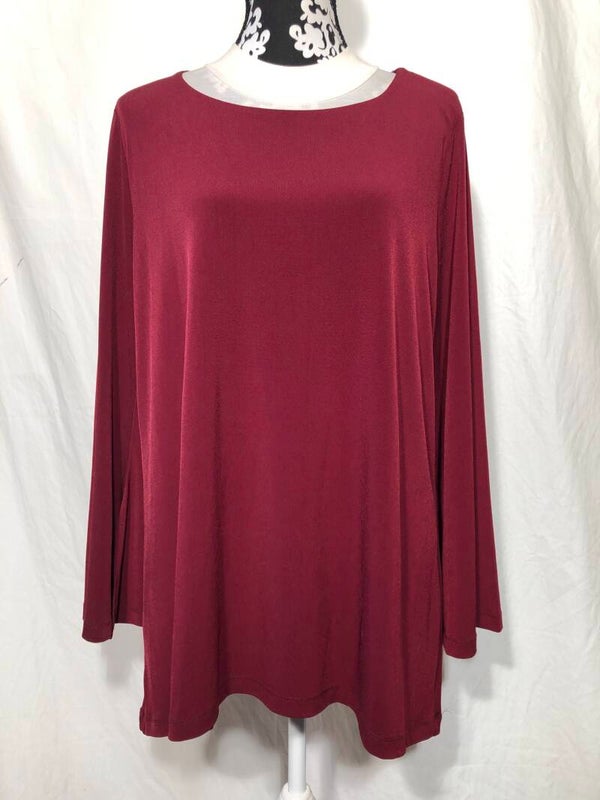 Mat bordeauxrood tuniek maat 46