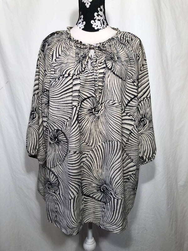 Norah zwart/crème print tuniek maat 48