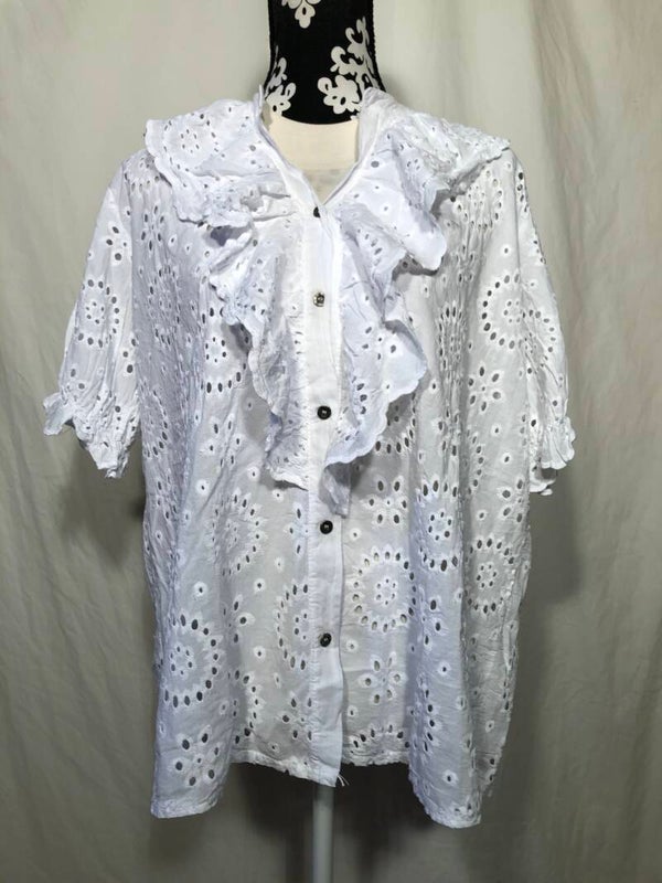 Made in Italy witte broderie blouse maat XXL