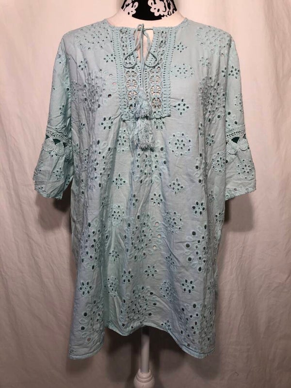 Made in Italy mintgroen broderie tuniek maat 44