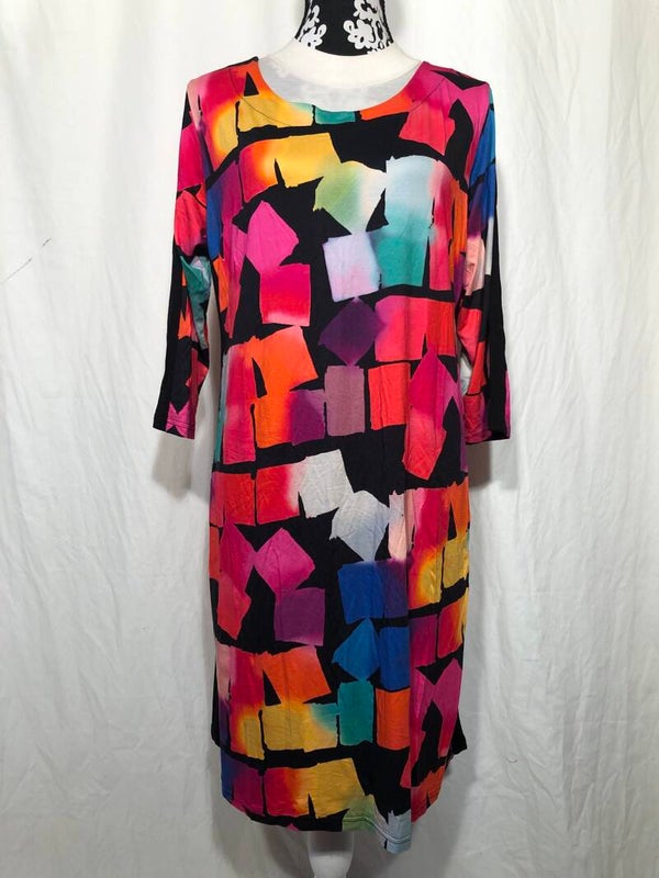 Ophilia meerkleurige print jurk maat 48