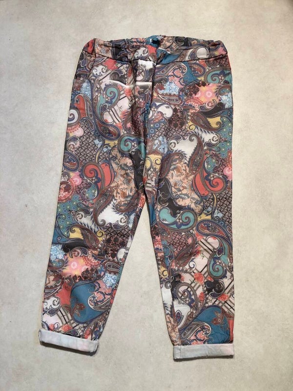 Made in Italy Paisley print driekwart broek maat L