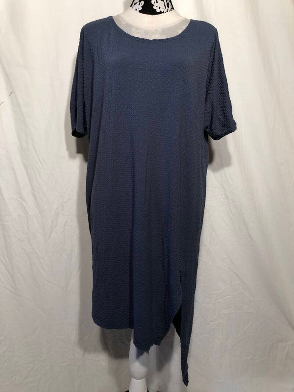 Elsewhere blauwe zomer jurk met split maat XXL