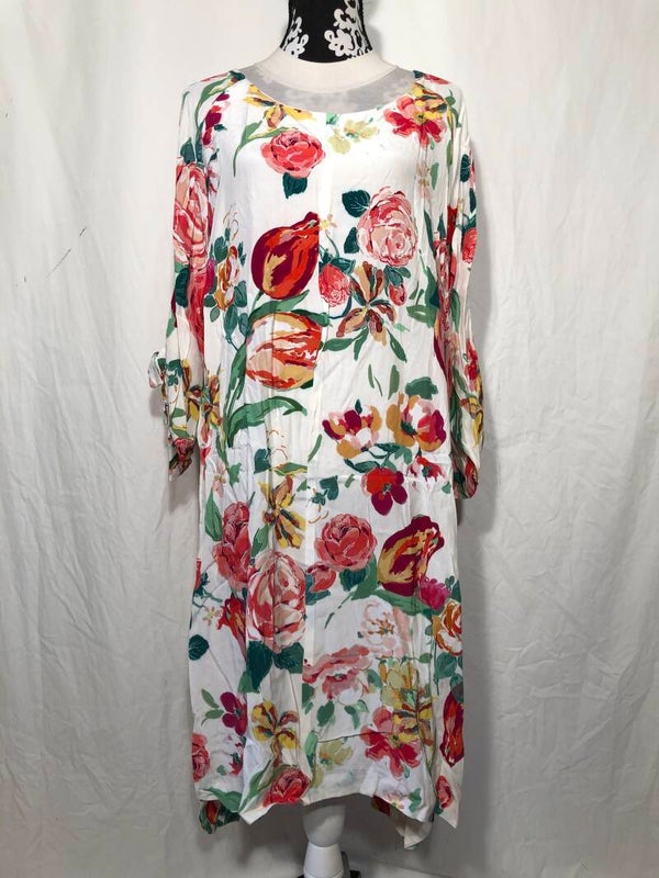 Ophilia wit gebloemde zomer jurk maat 46