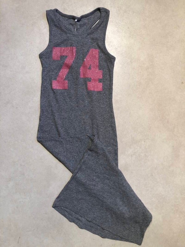 Name it grijs lange zomer jurk met opdruk maat 140