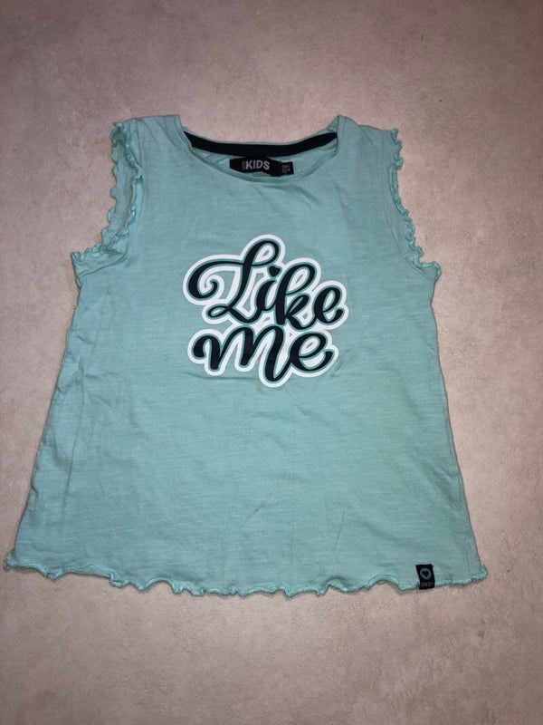 Europe kids mintgroen zomer top met opdruk maat 98/104