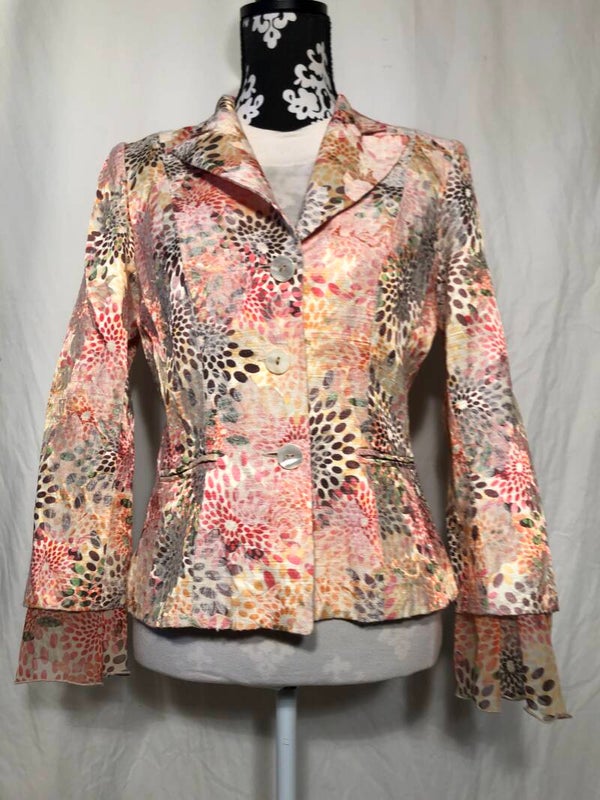 Alain Chabason oranje print blazer maat 40