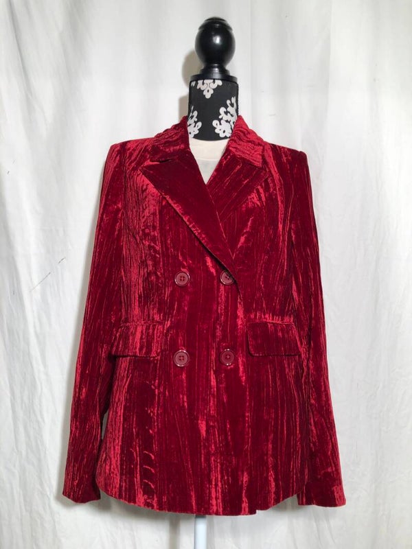 Costes rebel rood velours jasje maat L