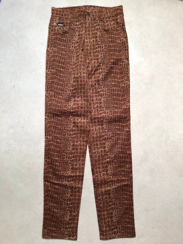 Tark 1. Bruine krokodillen print broek maat M