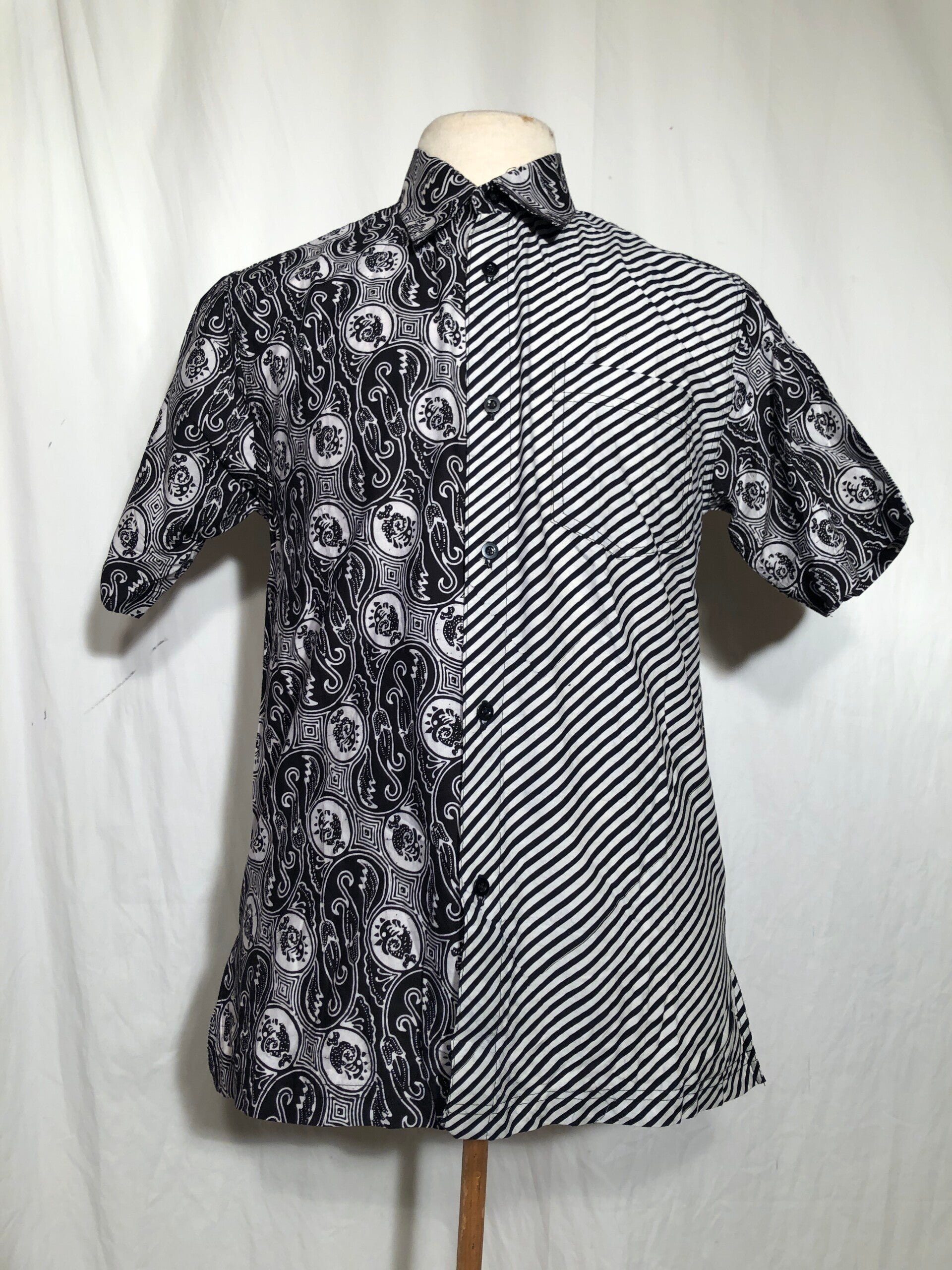 Asti zwart/wit print overhemd maat L