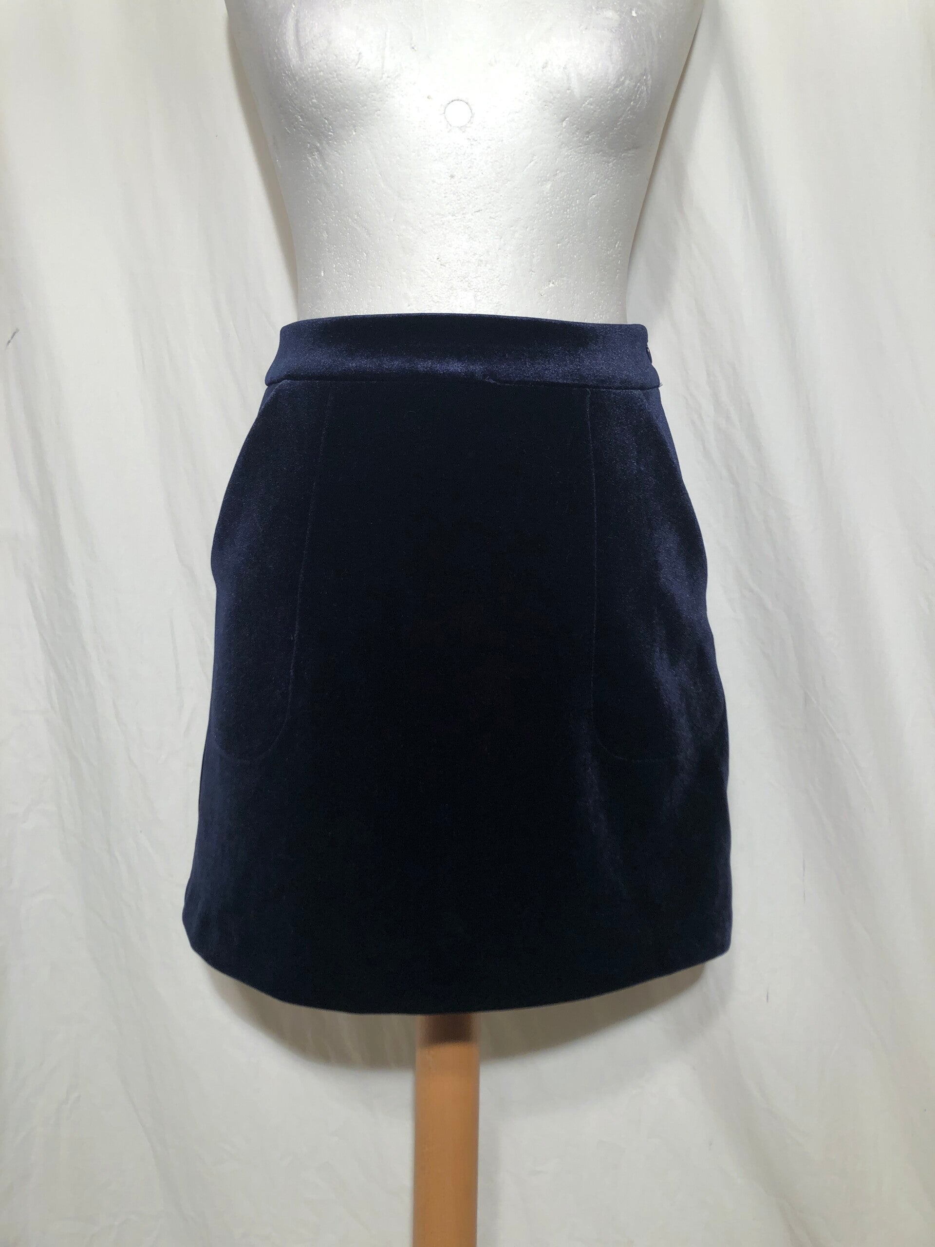 Morgan donkerblauw velours korte rok maat 34