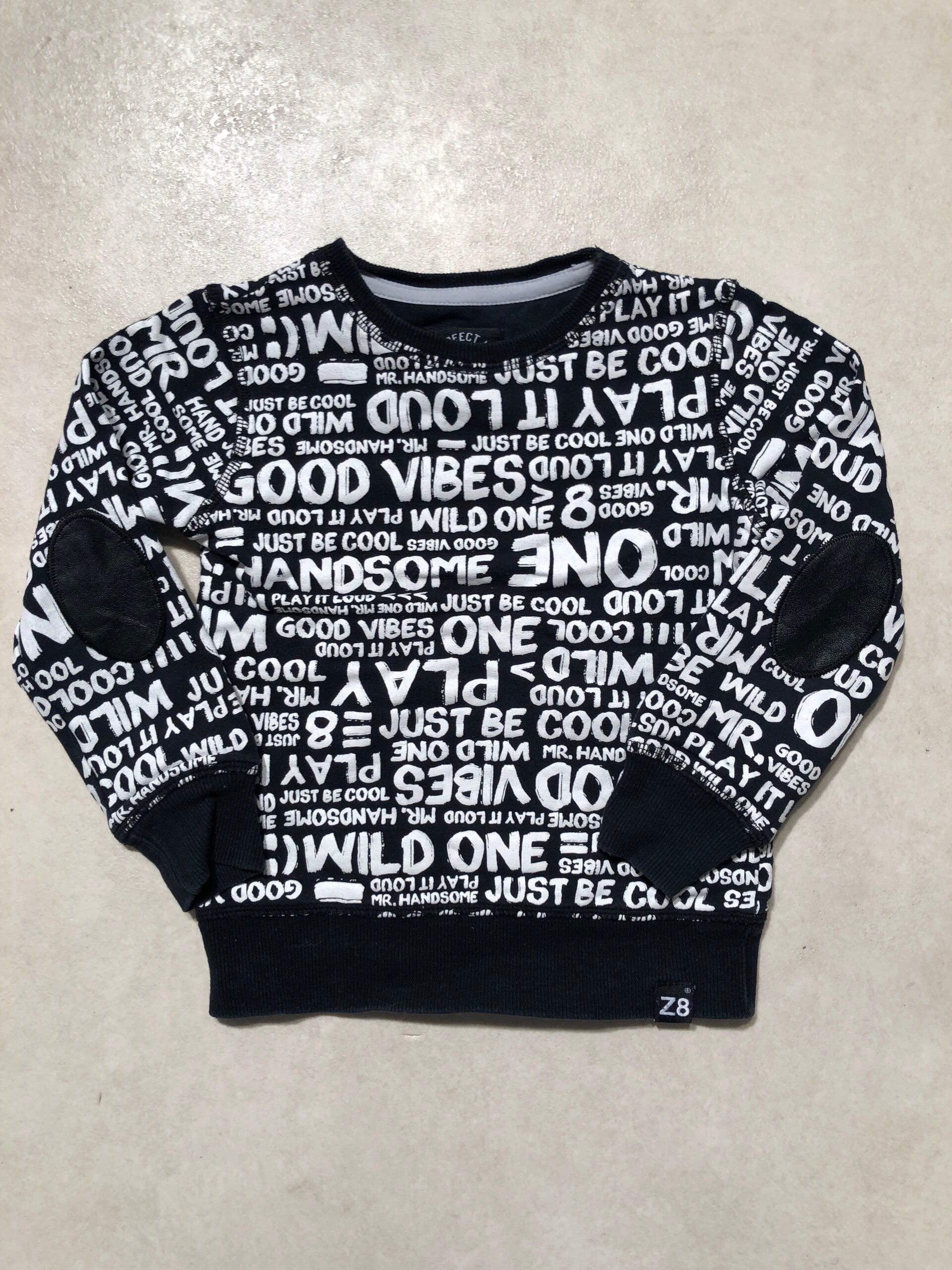 Z8 zwart/wit print sweater maat 92/98
