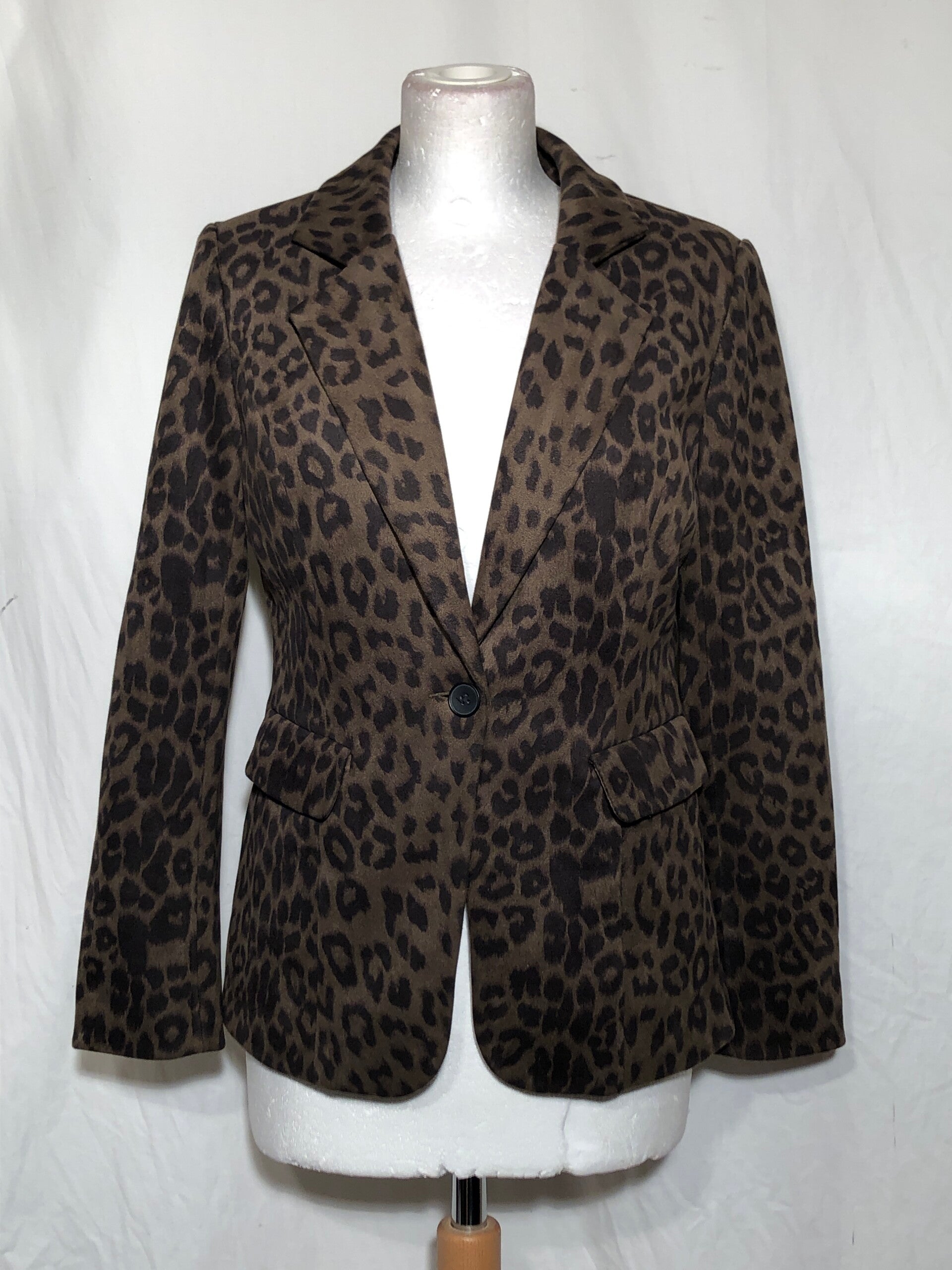 My Jewellery bruin suedine luipaard print blazer maat S