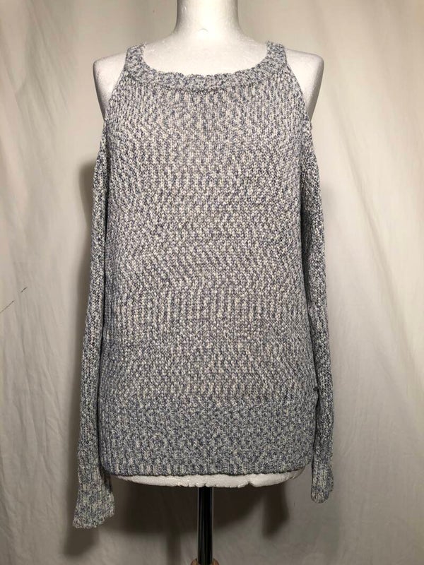 Anti Blue blauw/crème gebreide trui maat M