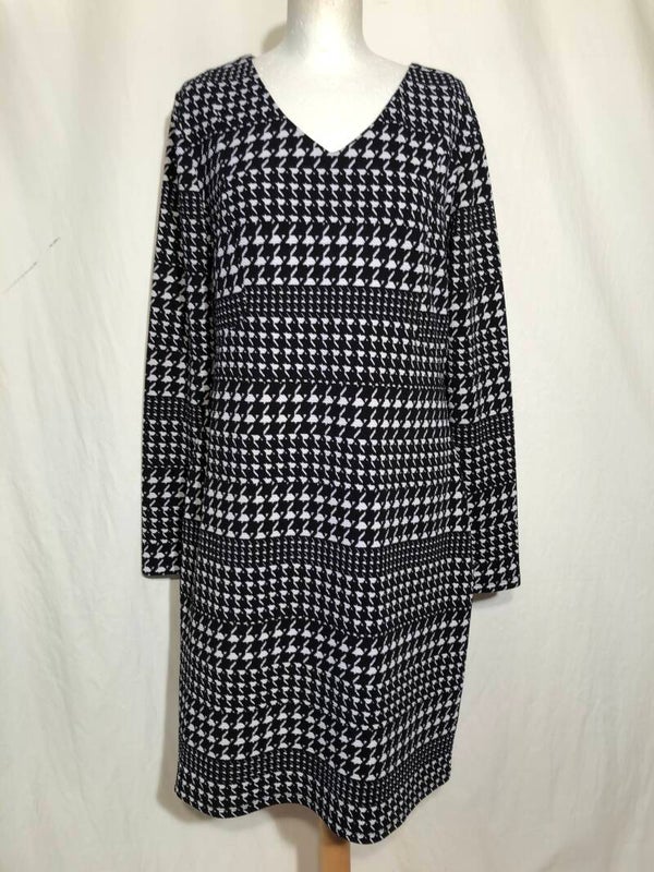Smashed lemon zwart/wit print jurk maat 42