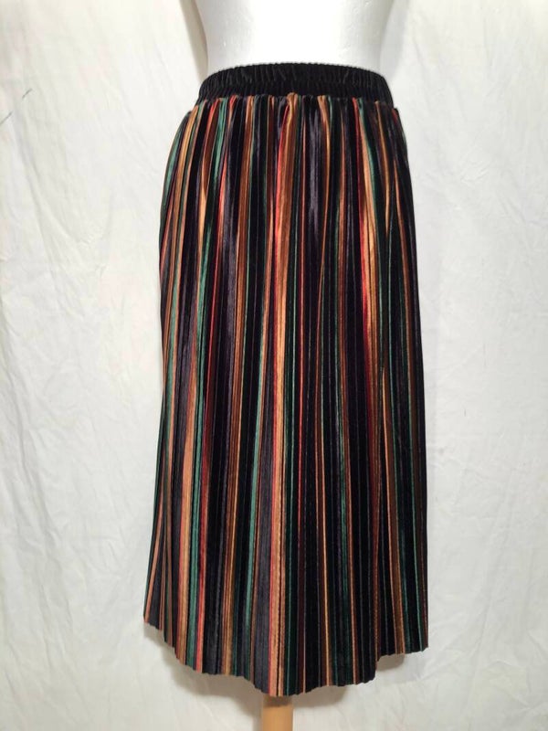 Costes rebel meerkleurige velours plissé rok maat L