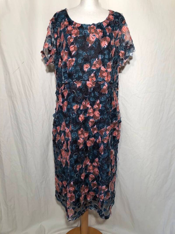 Didi zwart dubbellaags jurk met applicaties maat 48