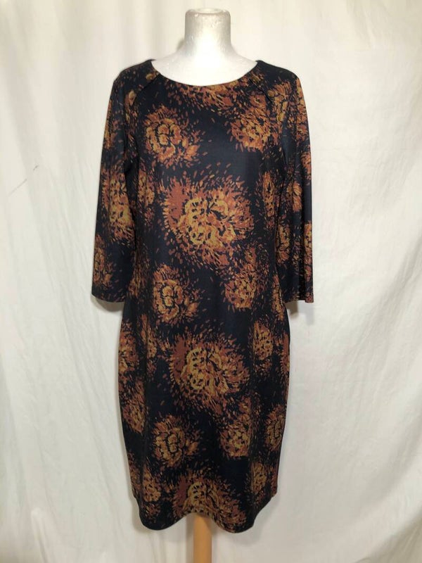 Smashed lemon zwart/bruin print jurk maat 44