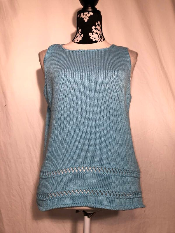 Caroline Biss blauw gehaakt zomer truitje maat 46