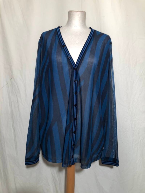 Didi zwart/blauw doorschijnend jasje maat 48