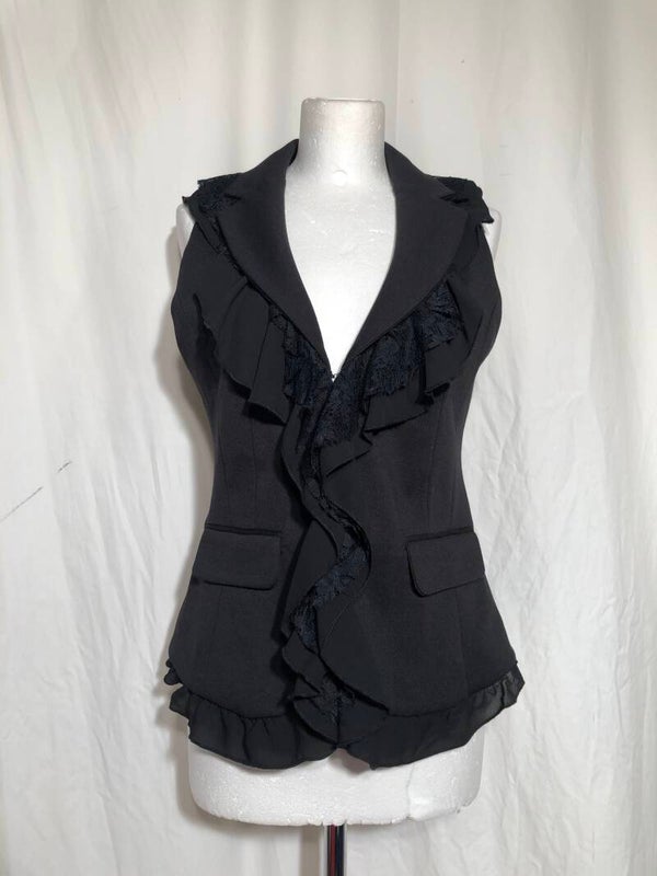 Morgan zwart gilet met voile en kant maat 38