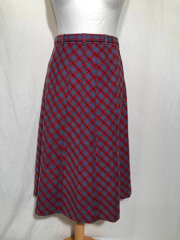 King Louie rood/blauw geruite rok maat 38