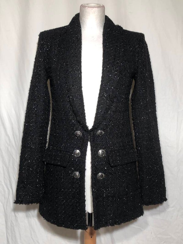 Nikkie zwart glimmende tweed bozer maat 34