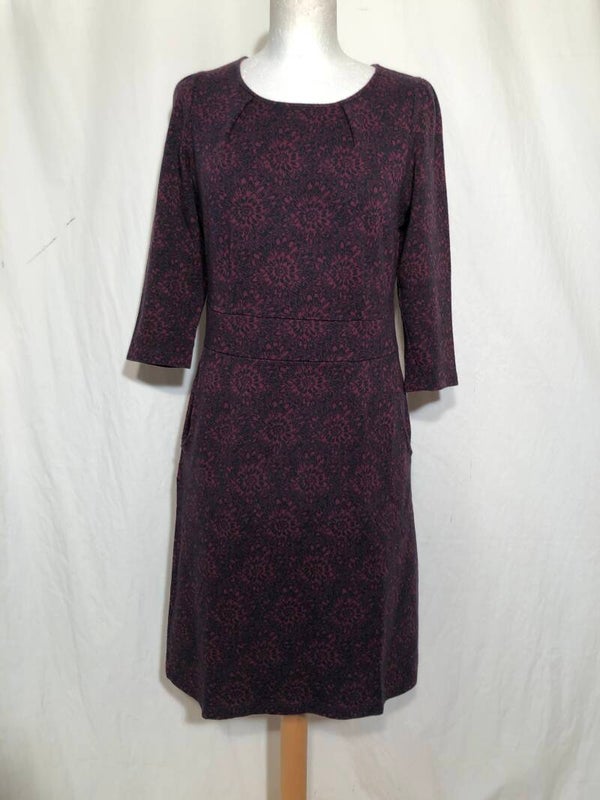 King Louie zwart/paars print jurk maat M
