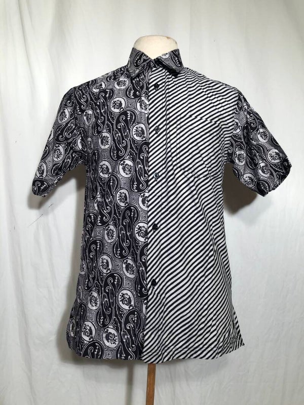 Asti zwart/wit print overhemd maat L