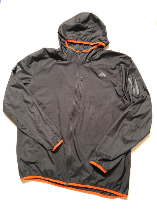 Adidas zwart effen dunne sportjas met capuchon maat XL