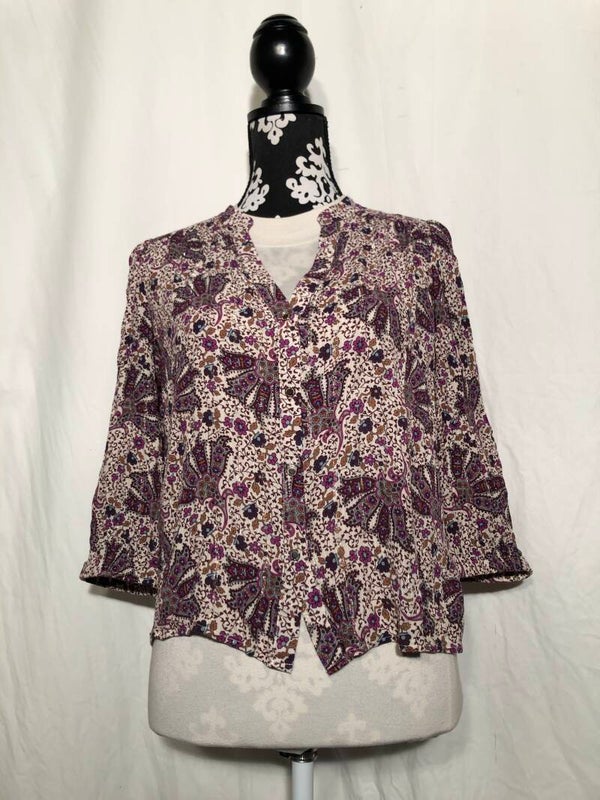 Morgan paars/beige print korte blouse maat 40