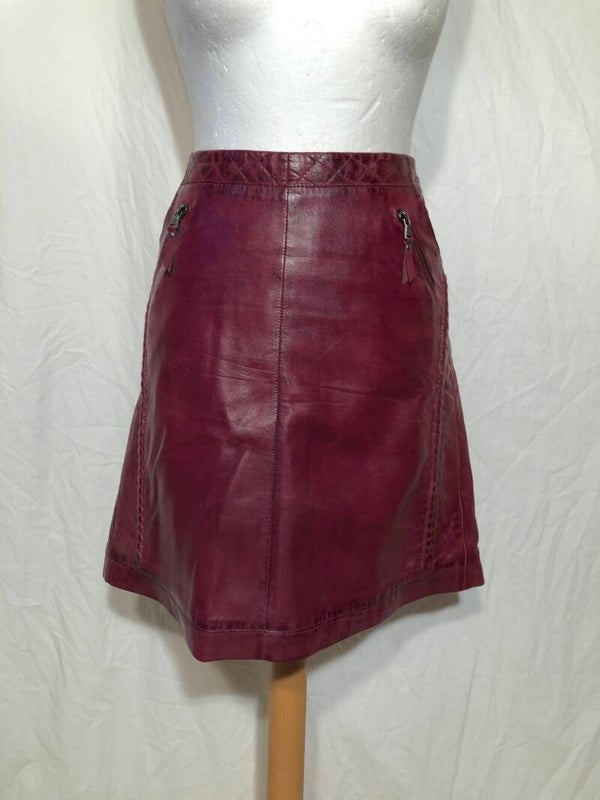 Ibana rouge Bordeaux rode leren rok maat L
