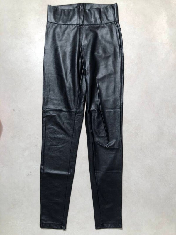 MW zwart imitatie leder legging maat S