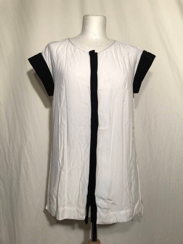 Mart Visser witte blouse met zwarte biesjes maat 38