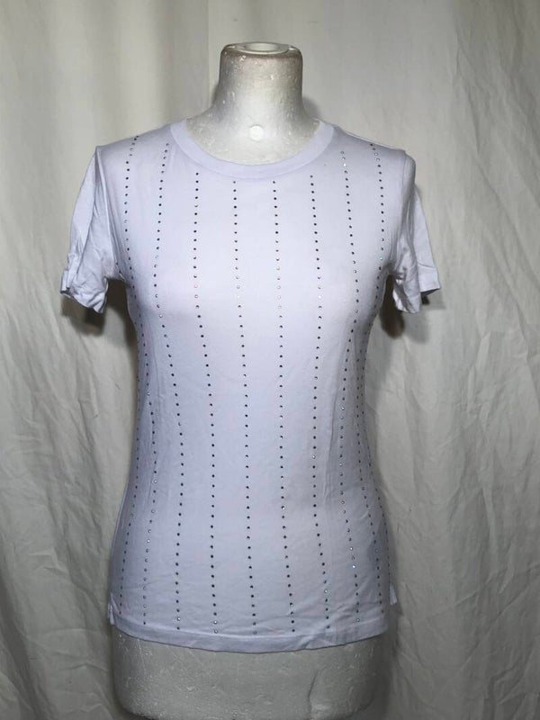 Guess wit T-shirt met glitters en opdruk maat XS