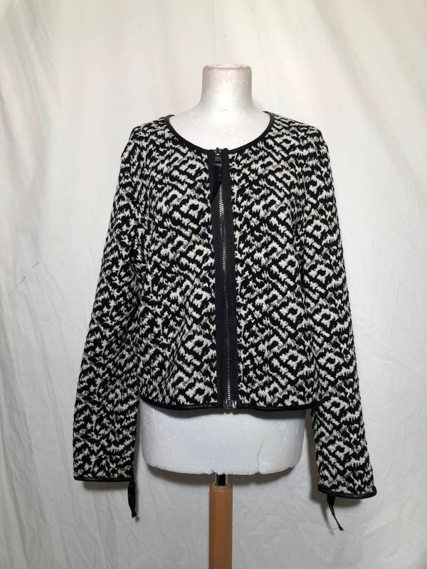 Elvira zwart/wit print jasje met ronde hals maat 42