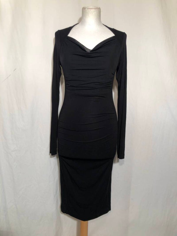 Expresso zwarte waterval jurk maat S