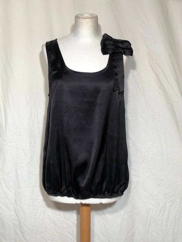 Vero moda zwart glimmend tanktop met strikjes maat L