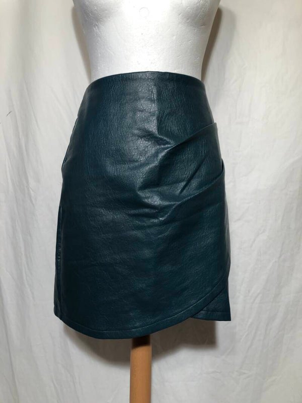 Lofty manner manner donkergroene imitatie leder rok maat L