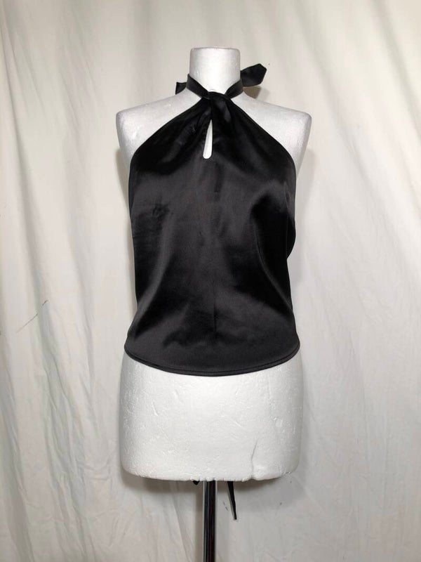 Ginatricot zwart halter gala top maat L