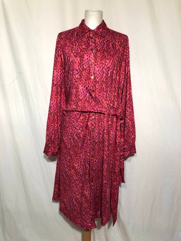 K-Design fuchsia print jurk maat XXL