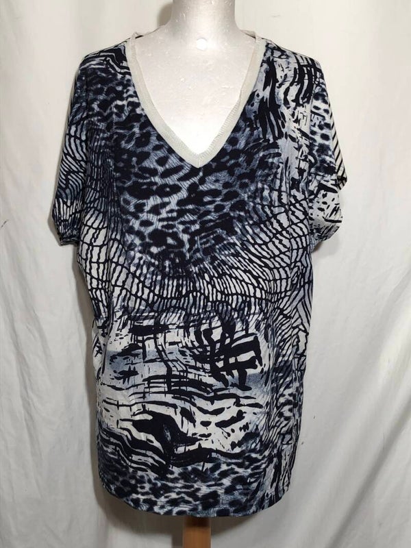 Didi blauw print T-shirt met strepen maat XXl