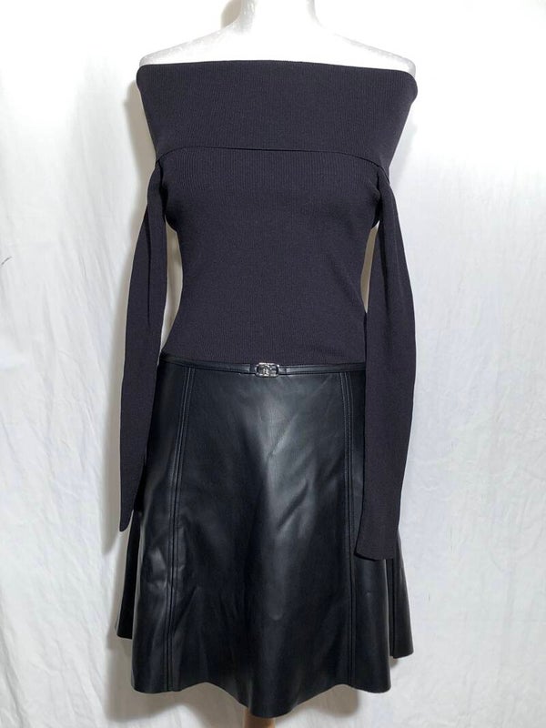 Liu Jo zwart/imitatie lederen jurk maat XS