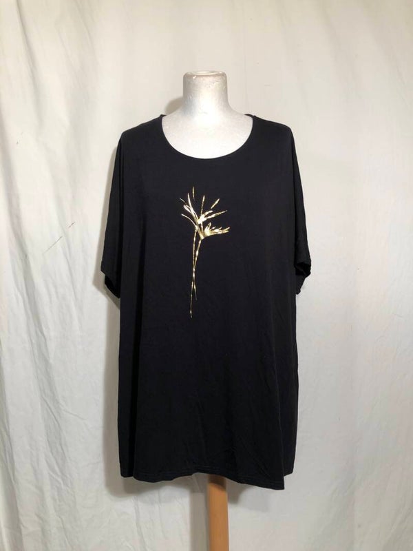 No. 1 by Ox zwart effen T-shirt met goud opdruk maat 46/48