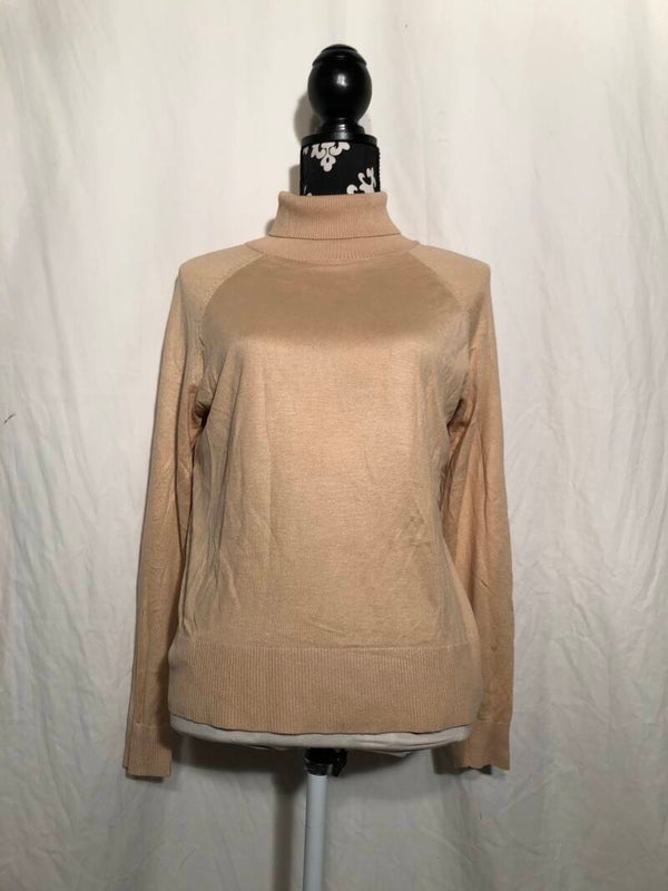 H&M beige effen turtleneck maat M