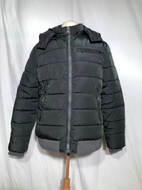 Smog groene winterjas met capuchon maat M