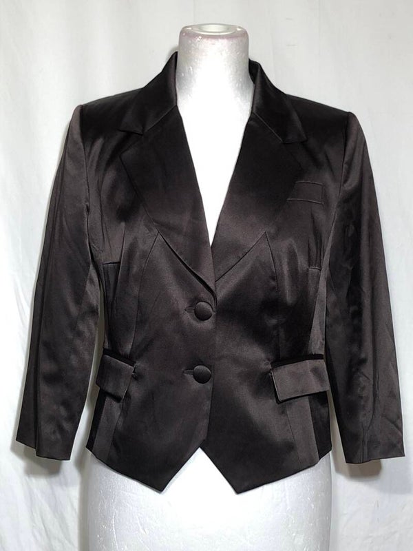 Steps donkerbruin glimmend getailleerd kort jasje maat 36